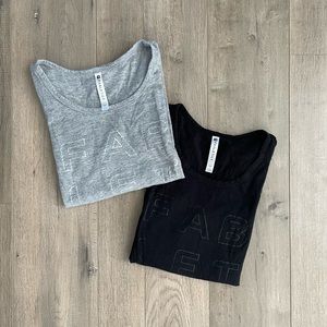 Bundle of Black and Grey Fabletics Long Sleeve Work Out Shirts